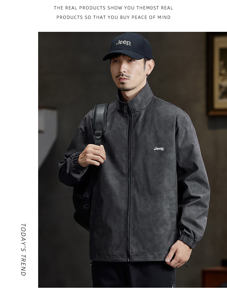 JEEP Waterproof Men's Jacket, 2026 Spring And Autumn New Trendy Versatile Outerwear, Lapel Collar Motorcycle Jacket for Me 6