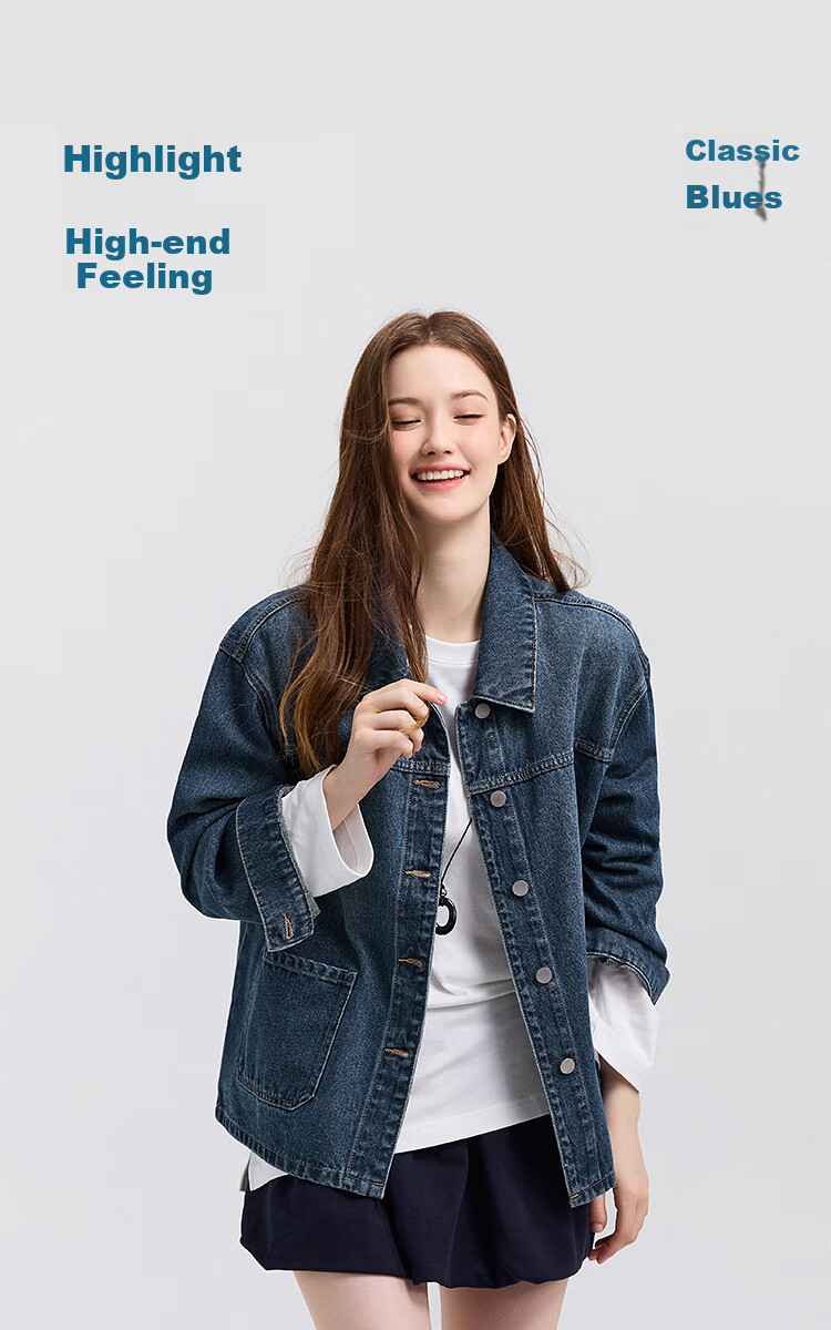 Semir Women's Denim Jacket Short Retro Fashion Boxy Jacket 2026 Spring Commuter 109126108005 11