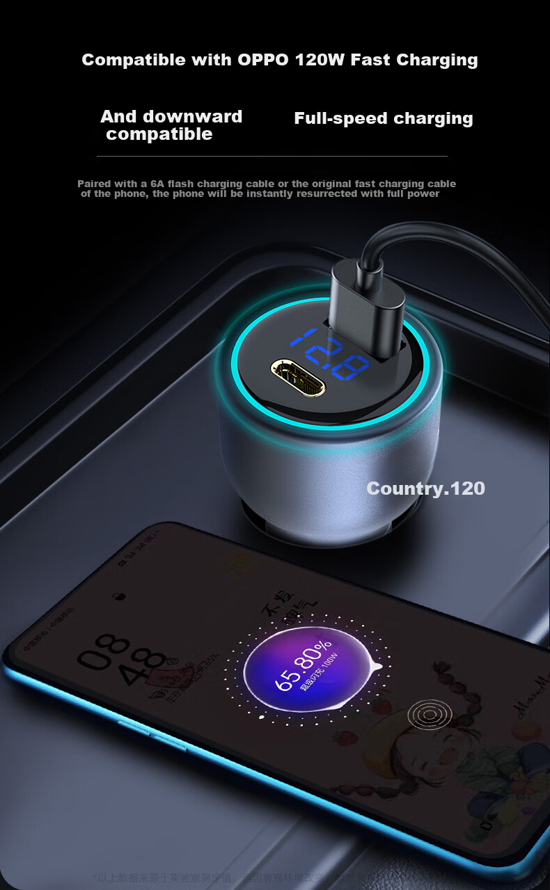 Newsmy Car Charger with Full Protocol Super Fast Charging Cigarette Lighter Adapter Dual USB [88W/120W+30W] 9