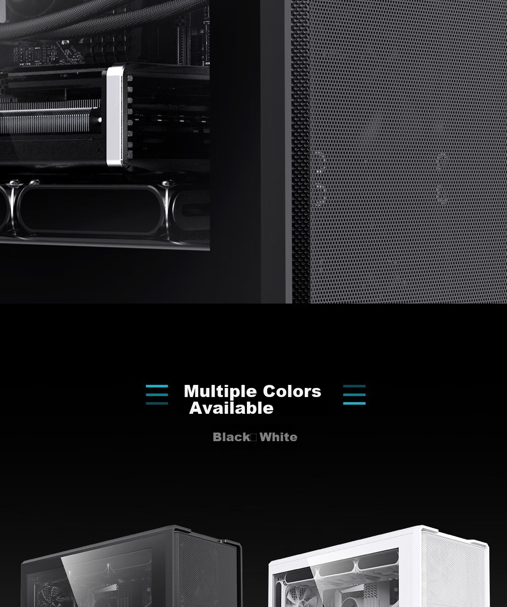 PADO W6 White MESH Mesh Cooling Case (Supports MATX Motherboard, Glass Side Panel, Steel Mesh Front Panel, Independent PSU Compartment, Dust Filter, Supports 4080 Graphics Card) White 2