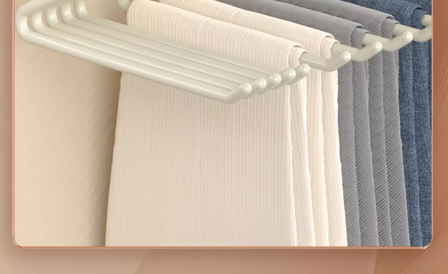 Guangduola Goose-Shaped Pants Hangers Household Non-Marking Non-Slip Pants Hangers Wardrobe Storage Organizer Cream White 10-Pack 1