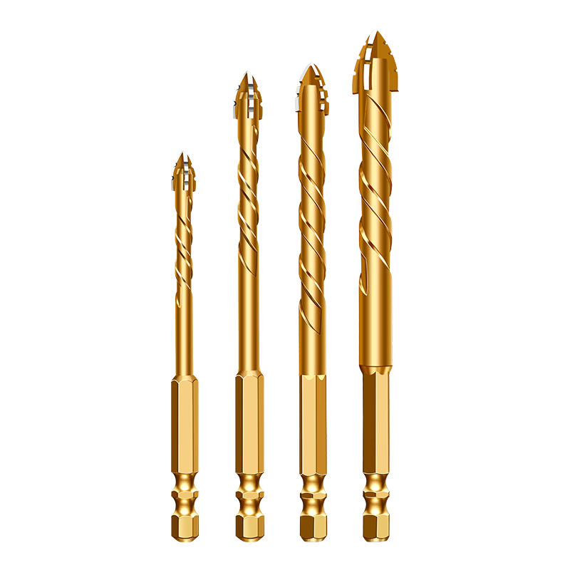 Dedong 8mm Four-Blade Serrated Eccentric Drill Bits for Tile, Concrete, Stainless Steel, Dry Drilling, 5 Pieces