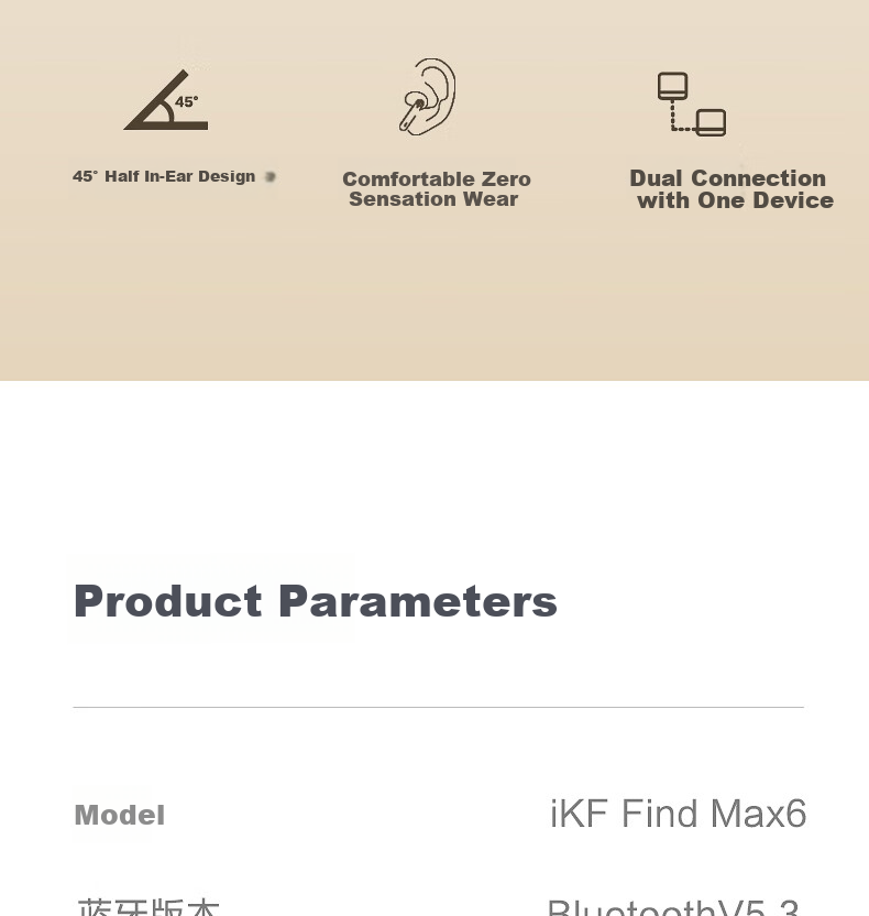 IKF Find Max6 Quiet True Wireless Bluetooth Earphones Semi-In ANC Active Noise Cancellation LDAC High-Resolution Sound Quality for Sports Fitness, Compatible with Phones And Computers, Cloud Rock White 31