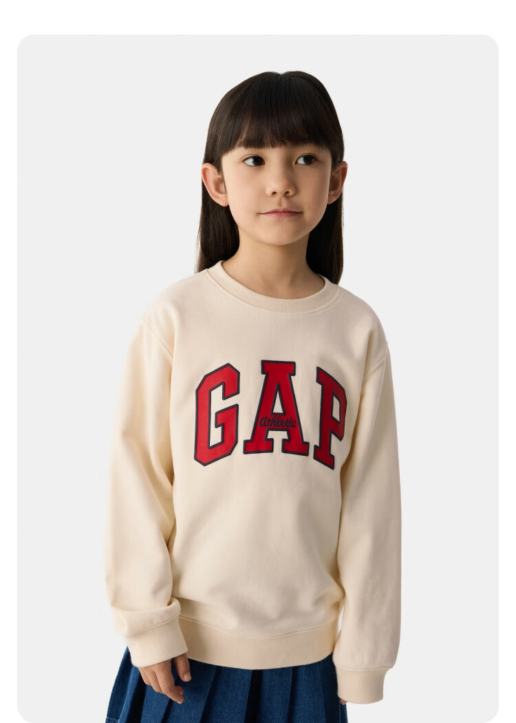 GAP [Same Style for Older And Younger Kids] Boys And Girls Spring Logo Contrast Color Long-Sleeve Sweatshirt 687330 19