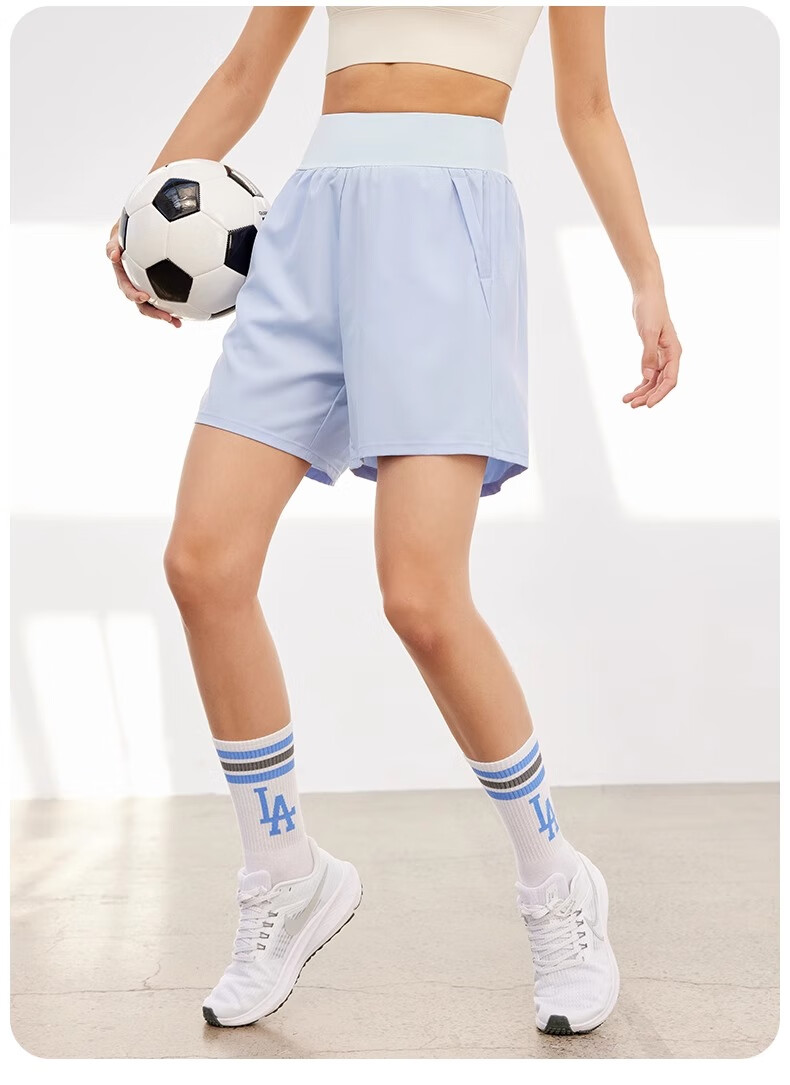 NEVER ME Women's Sports Pants, Casual Shorts, High-Waisted Tummy Control, Loose-Fitting, Breathable, Quick-Drying, Running, Fitness, Boxing Pants, Summer 32