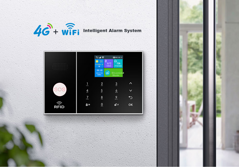 PGST Commercial And Home Alarm System, Red Line Anti-Theft Alarm, 4G WIFI Wireless Human Body Induction Alarm, 108D 1