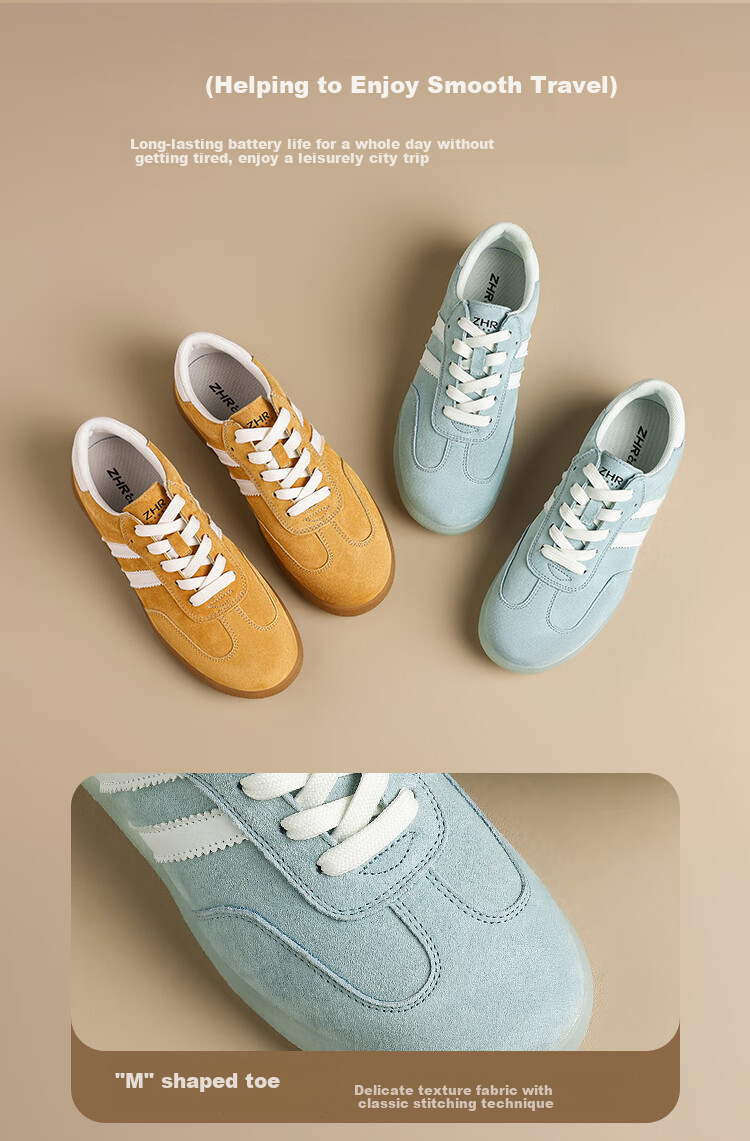 ZHR Dexun Women's Shoes, Fresh Dopamine Versatile Women's Shoes, Soft-Soled Comfortable Casual Shoes, M606, Blue, Size 39 2