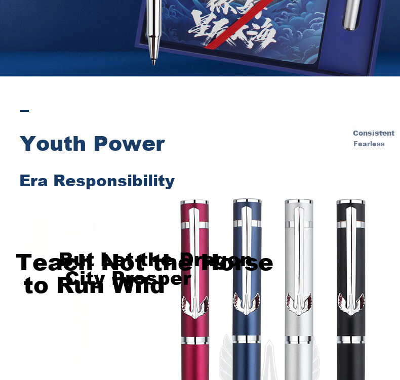 HERO Ballpoint Pen Gift Box H605D Carrier Pilot Series Notebook Ballpoint Pen Signature Pen Gift Box Blue 10