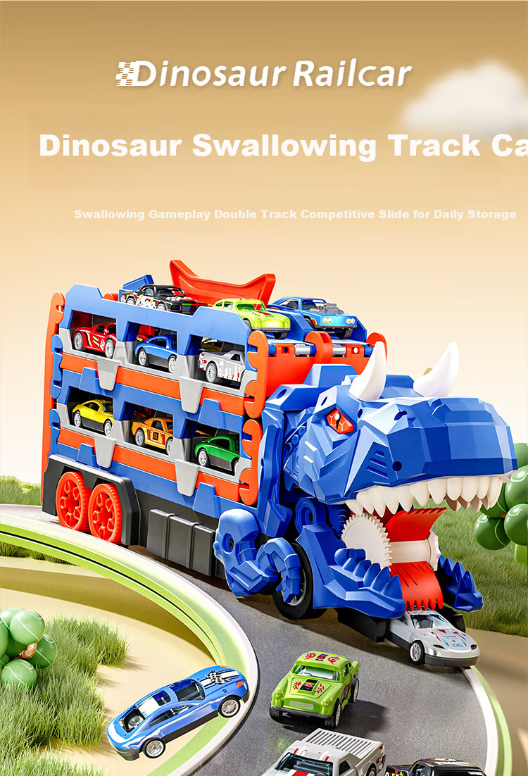BAOLE STAR TOYS Children's Toy Car for Boys Aged 3-6, Birthday Gift, Track Car, Alloy Vehicle, Large Size, Ejecting Transport Truck 1