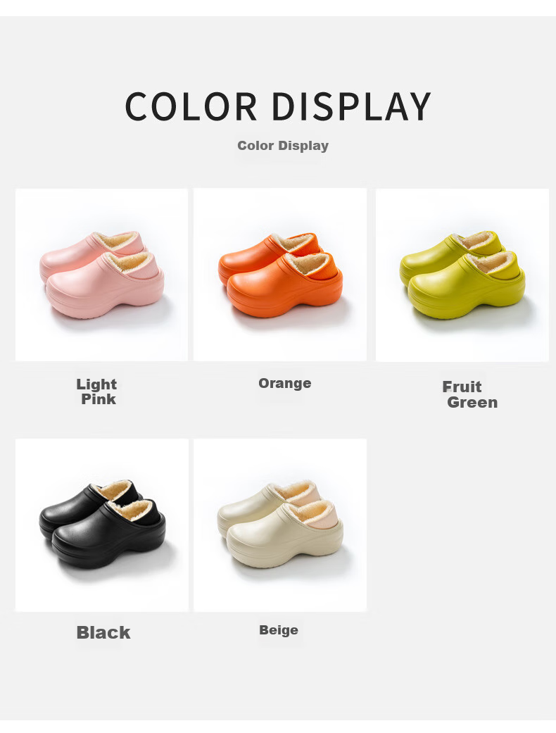 GUOLUOFEI Thick Cotton Slippers with Heel, Women's Autumn And Winter Warm Indoor Waterproof Non-Slip Outdoor Wear, Black, Size 36-37 9