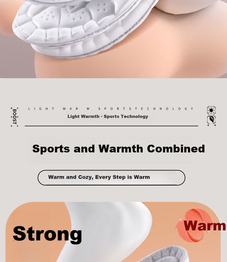 Warrior Warm Fleece-Lined Sports Insoles for Men And Women, Winter Cotton Cold Protection R16036 Gray 45-46 3