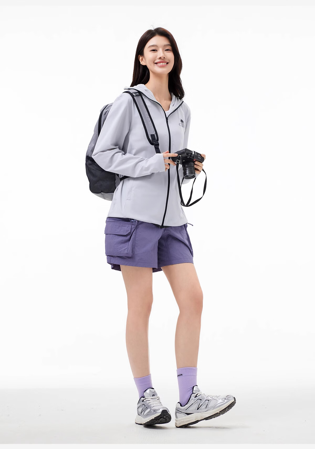 CAMEL Women's Sun Protection Clothing, Outdoor Loose-Fitting Cool-Feeling Quick-Dry Breathable Original Yarn Sun Protection Garment A35BZ01134 XL 18