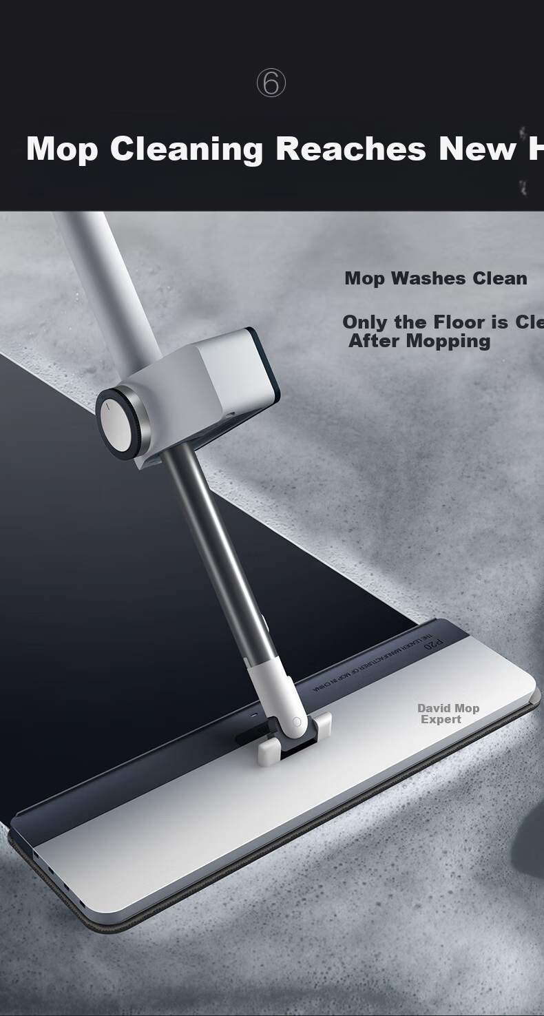 Dawei Flat Mop, 40cm Handle Length, 135cm Overall Size, 2 Thickened Pads, P20 Model, No Hand Washing Required, Deep Cleaning And Stain Removal 13