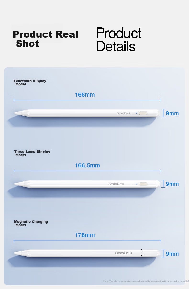 Shanmo Capacitive Stylus Compatible with IPad 2026 Pro/Air/Mini, Apple Pencil Alternative, Second-Generation Anti-Mistouch Writing And Touch Pen with Light Display on Body 25