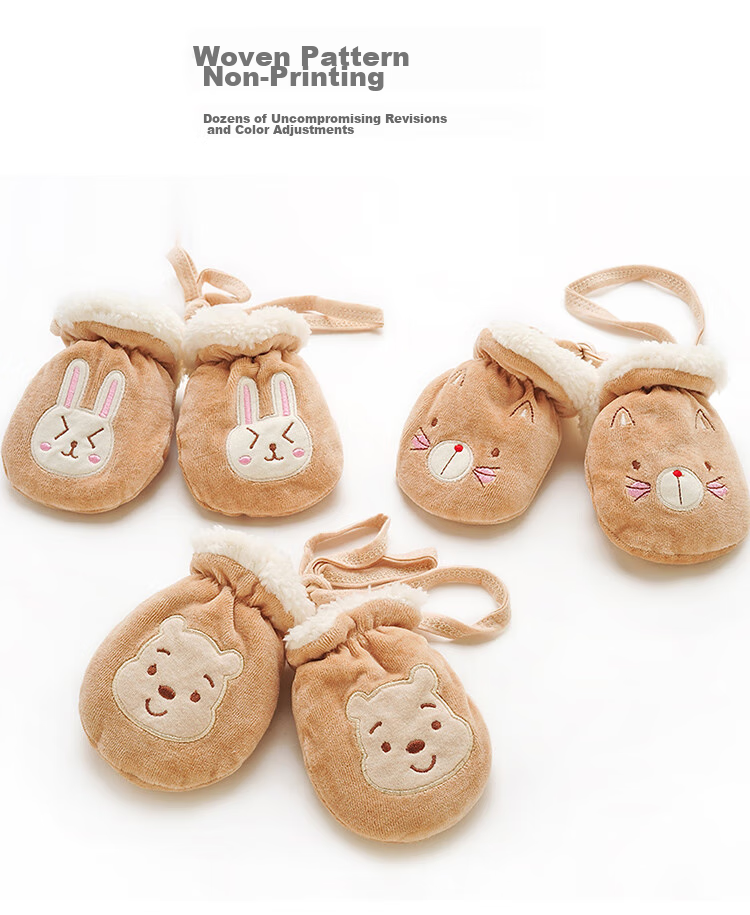 LAXIALIYA Baby Gloves for Autumn And Winter, Suitable for Infants Aged 0-1 Thickened Warm Children's Newborn Infant Fleece-Lined Sleepwear Anti-Freeze 9