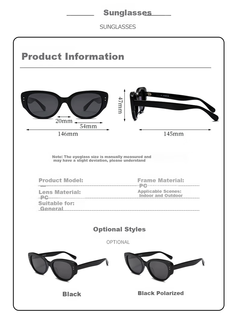 LOVECRAFT Folding Polarized 97-Black Frame Tea-Colored Lenses, Unisex Sun Protection Large Face Slimming Driving UV-Resistant Sunglasses 2