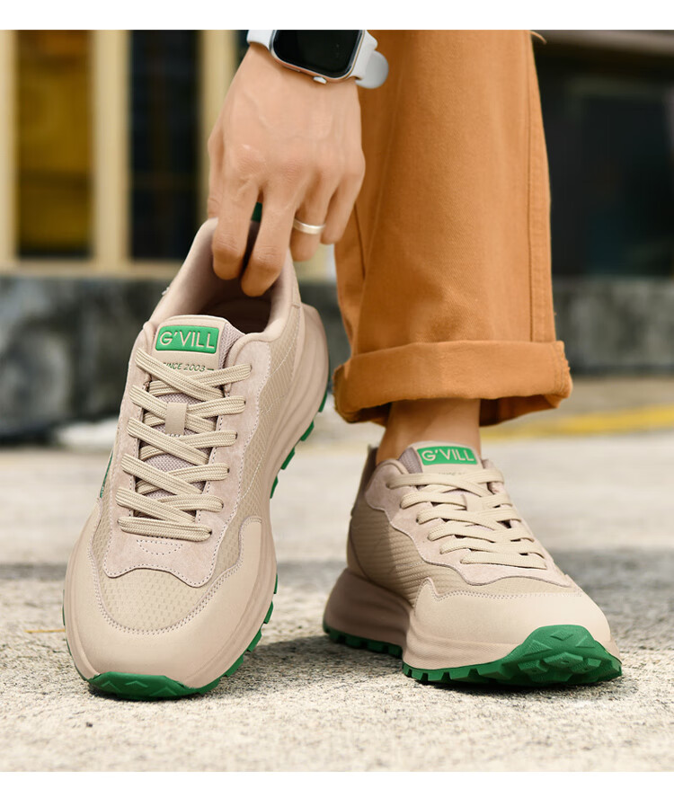 Guizhibu Men's Sports Shoes, Autumn And Winter 2026 New Style, Genuine Leather, Versatile Travel, High-End Non-Slip, Light Luxury, Running And Casual Shoes 10