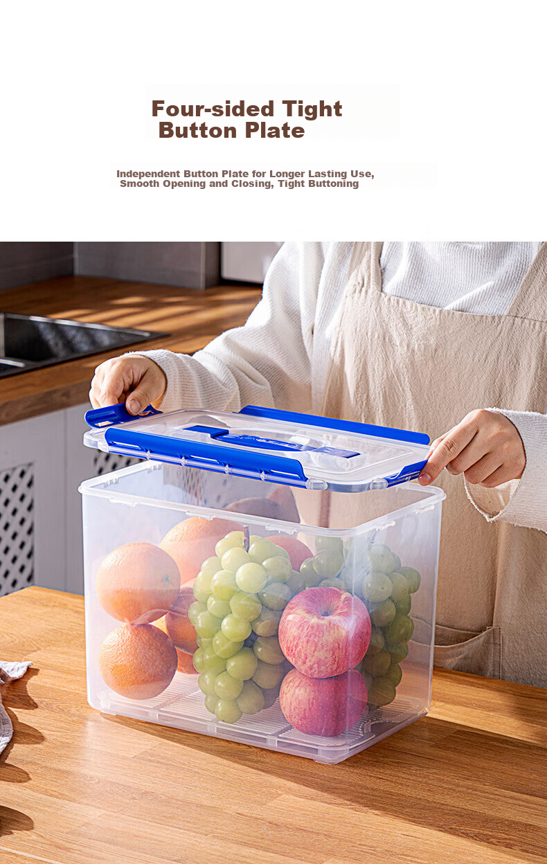 JEKO&JEKO Refrigerator Storage Container, Large Capacity Kitchen Food Preservation Box, Pickle Jar, Grain Storage Container, Sealed Box for Food, 12L, 1 Piece 6