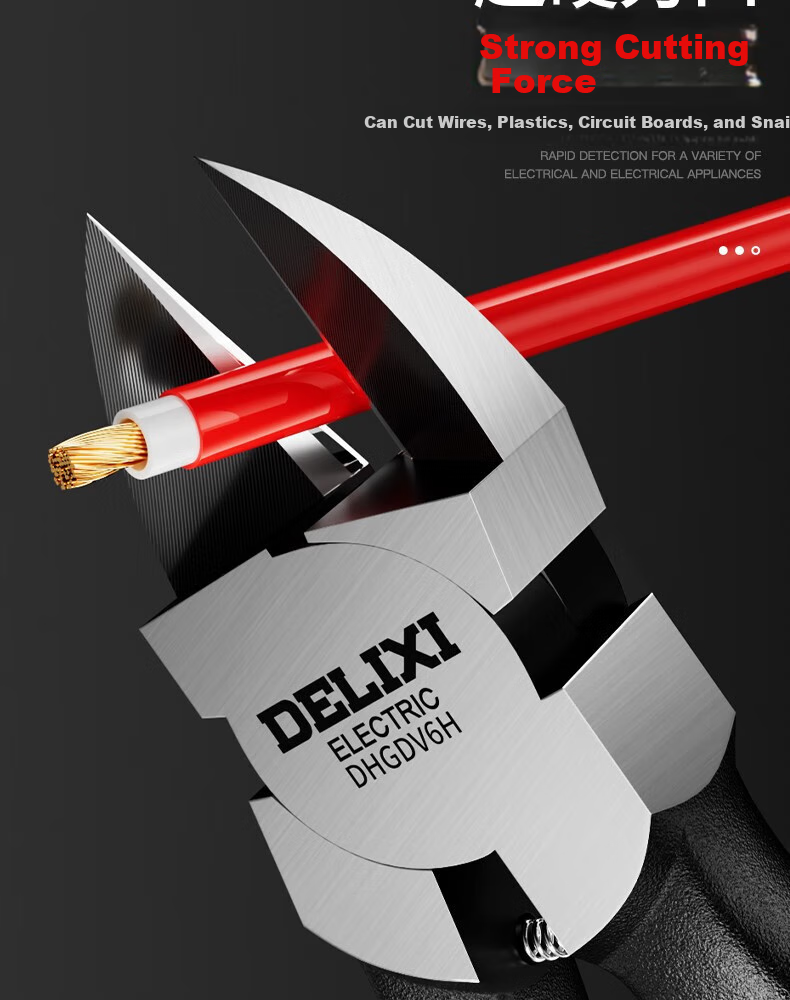 DELIXI ELECTRIC Side-Cutting Pliers, Industrial-Grade High-Tech Electronic Model Scissors, Electronic Pliers, Diagonal Cutting Pliers, 6-Inch Thick Versio 2