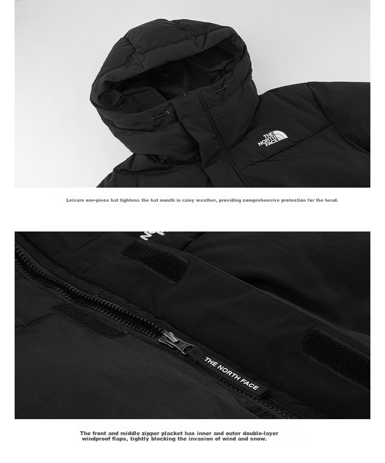 The North Face down Jacket for Men, Outdoor Windproof And Warm, 700 Fill Power Goose Down, Hooded Coat, 81SF 1OA L/175 3