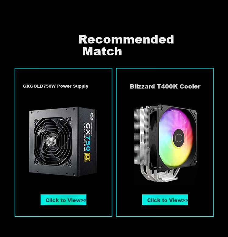 CoolerMaster Q300L V2 Black MATX Small Computer Case, Supports 240mm Radiator Water Cooling, Steel And Glass Side Panel, USB 3.2 Type-C 8
