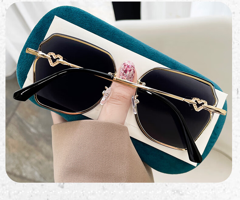 Angelamiao Fashion Women's Sunglasses, Frameless Cut-Out Sunglasses, UV Protection, Bare-Faced Slimming Effect, Silver Frame with Gradient Lenses 9