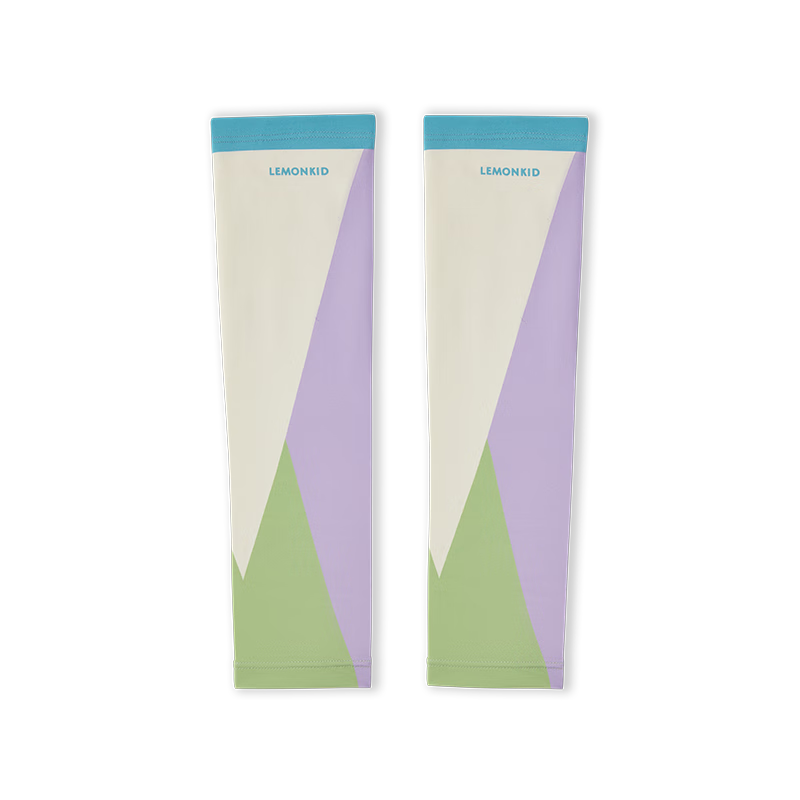 Lemonkid Kids UV Protection Arm Sleeves Thin Summer Ice Sleeves for Boys and Girls - Floating Green Purple