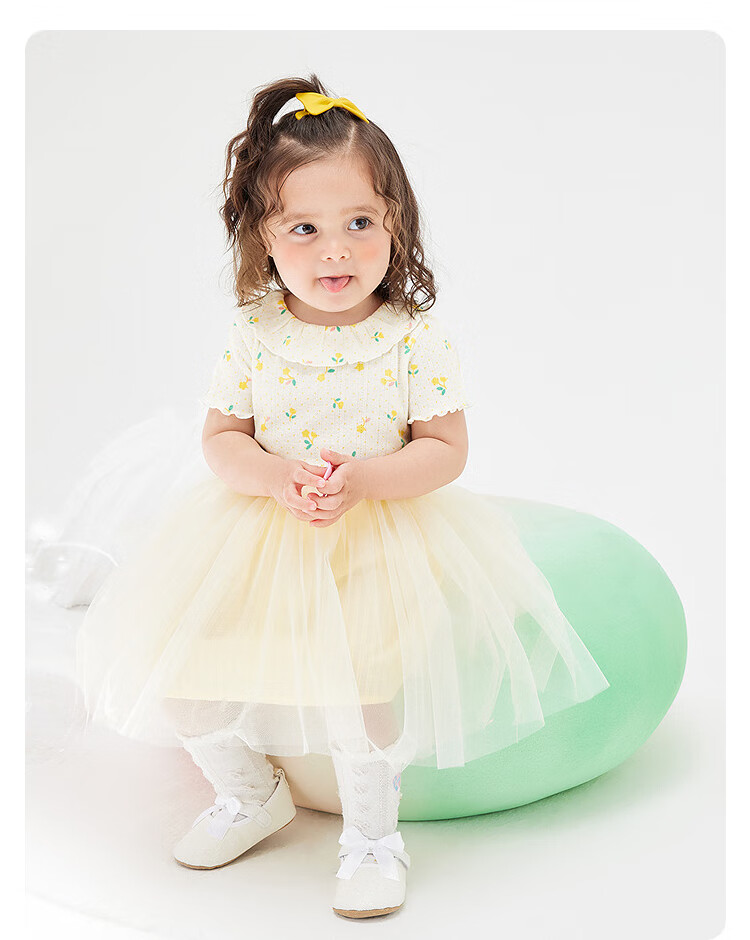 BALABALA Baby Short-Sleeve T-Shirt, Infant Girl's Top, 2025 Summer Wear, Sweet Fashionable Stylish Artistic, 209225117002 13