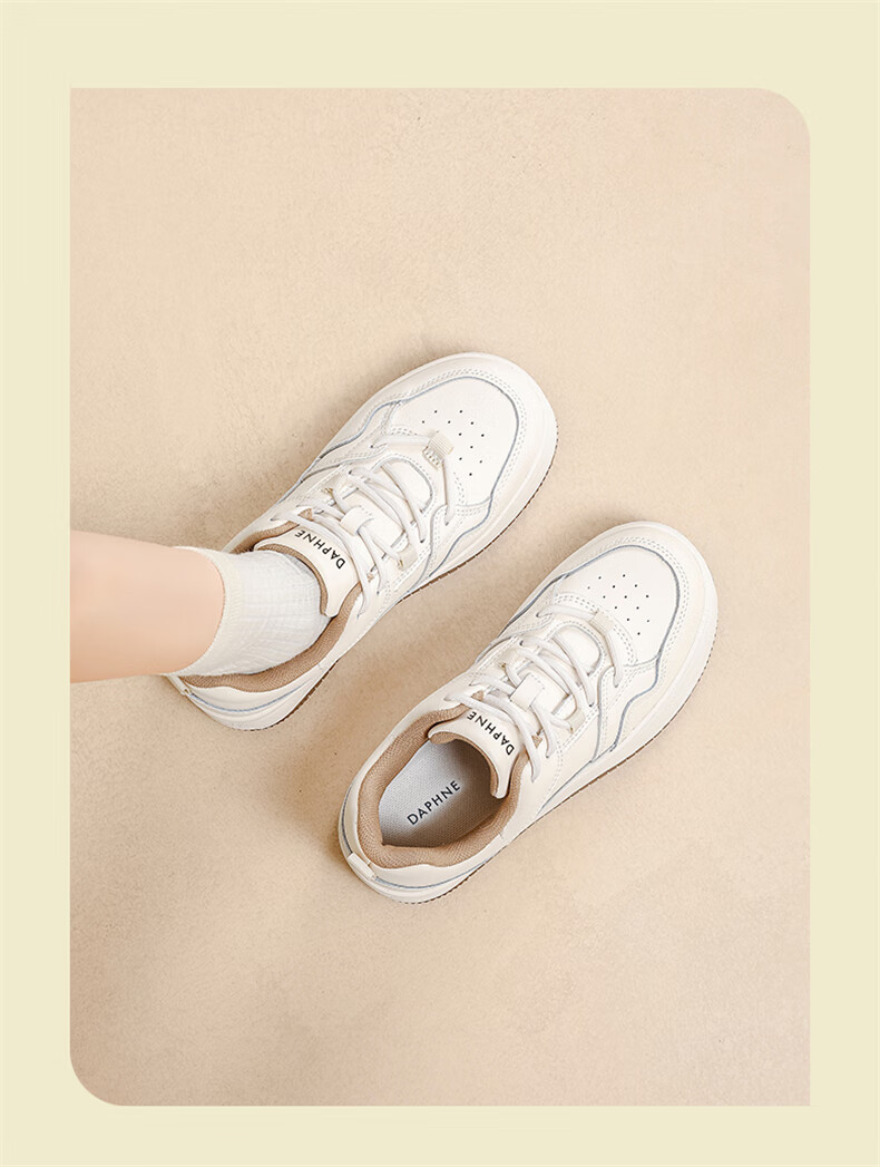 Daphne Thick-Soled White Sneakers for Women, Spring 2025 New Style Platform Shoes, Height-Increasing Fashionable Versatile Casual Sports Shoes 4