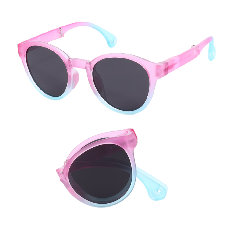 Mushe TR Children's Foldable Polarized Sunglasses, Outdoor UV Protection, Windproof Eyewear for Kids, Pink