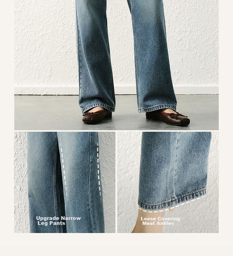 Semir Senrou | Women's Jeans, Spring Season, Contains Lyocell, Distressed Long Pants, Comfortable Basic Wide-Leg Pants, 103125124001A 4