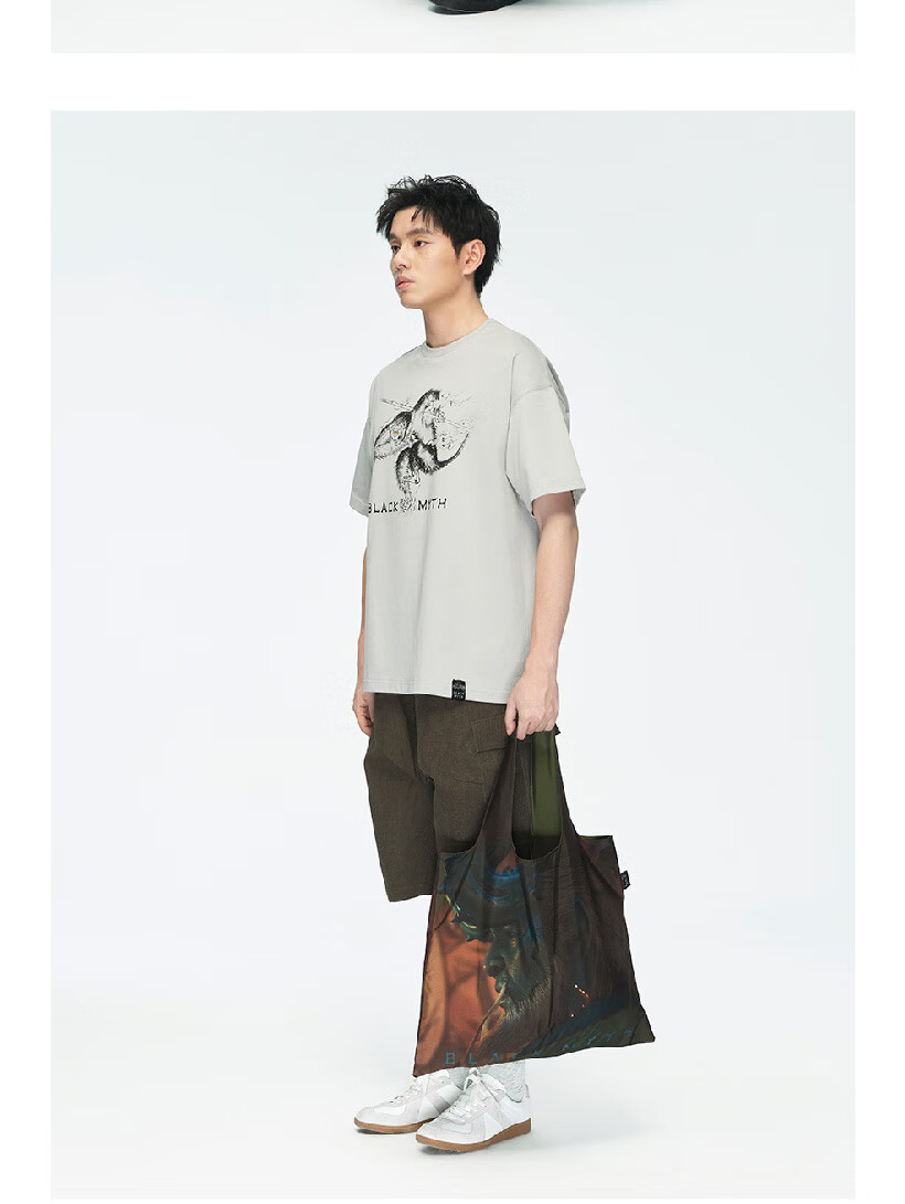 Black Myth Eco-friendly Bag (Little Western Heaven Land) One Size Black Myth Wukong Official Merchandise Double-layer Color-block Printed Pattern Large Capacity Tote Bag 10