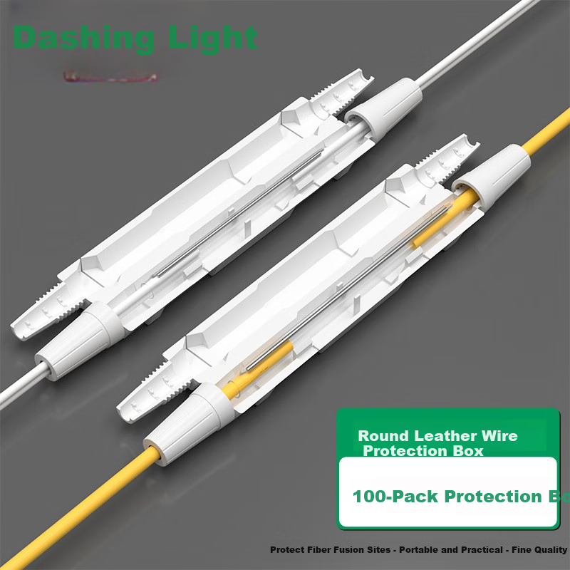 Dashengguang Optical Cable Protection Box, Round Shape, 100 Pieces/bag, Fixed Heat Shrink Tube Protector, Fiber Optic Cable Pigtail Fusion Splicing Protection Sleeve, DSG-BHH1