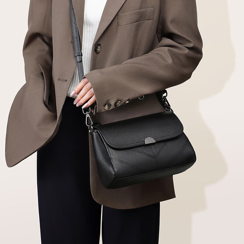 Aiqinghai Top-Grain Leather Handbag, Women's Crossbody Bag, Shoulder Bag for Mothers, Fashionable Birthday And Mother's Day Gift, Practical Present for Mom