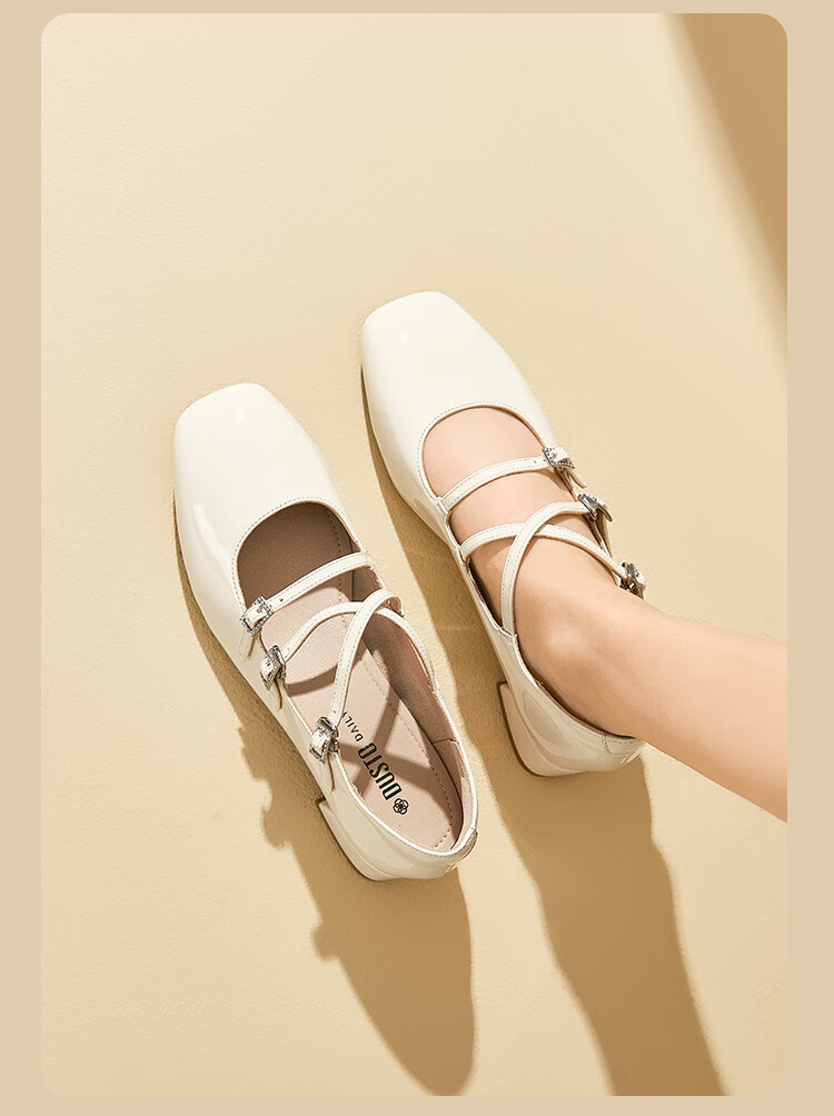 Dusto Mary Jane Shoes for Women, Spring 2025 New Fashion Casual Chunky Heel Ankle Strap Square Toe C0033 3
