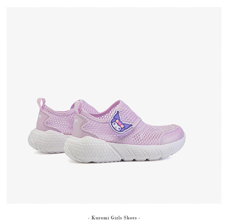 Hello Kitty Girls' Sports Shoes Summer Breathable Mesh Cute Kuromi Lightweight Casual White Sneakers for Kids 11