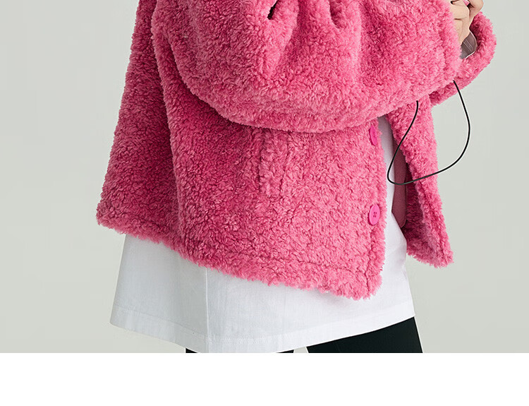 Dme Sunset Rose Knit Sweater Winter Pink Large Pocket V-Neck Energetic Sweet Girl Style Cardigan Honey Pink S 12