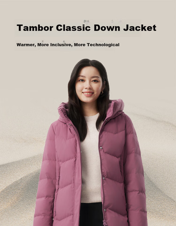 Tanboer Mid-Length Comfortable Thickened Warm Down Jacket for Middle-Aged and Elderly Women 510506Z Jinluo Red Size 170 1