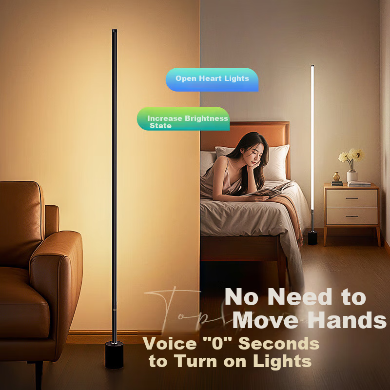ONEFIRE Smart Voice-Controlled Floor Lamp, Bedroom Bedside Lamp, Eye Protection Lamp, Ambient Light, Living Room Reading Lamp, Sleep Lamp for Sofa Side, High-End Feel