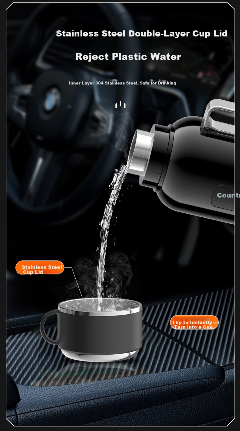 SECRETSBOX Car Kettle 2025 New Model 12v24v Universal Truck-Specific Insulated Integrated Electric Kettle Heating Water Cup 7