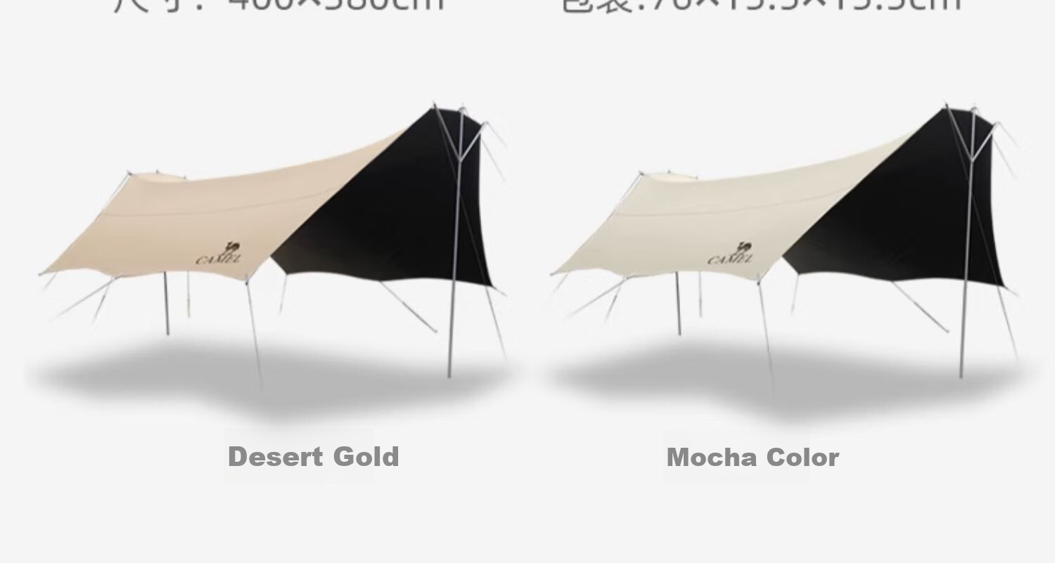 CAMEL Triforce Sky Dome Tent, Large Outdoor Camping Black Tarpaulin, Sun Protection Beach Canopy, Complete Set of Equipment 22