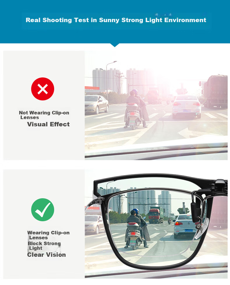 GOGOSOON Myopia Glasses And Sunglasses Clip-On, Ultra-Light Invisible Clip-On Polarized Glasses for Men And Women, Specially Designed for Driving, Men's GM Sunglasses 9