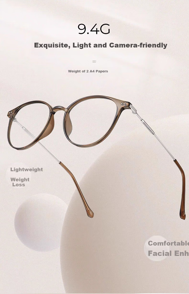 LOHO Lightweight Glasses for Women, Myopia Eyeglass Frames, Prescription Available, Blue Light Blocking, Slimming Effect for Large Faces, LH099014 8