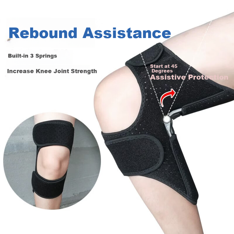 Chidong Knee Brace, Patellar Tendon Support, Joint Hiking Aid, Sports Knee Support, Splint, Black, Single Piece
