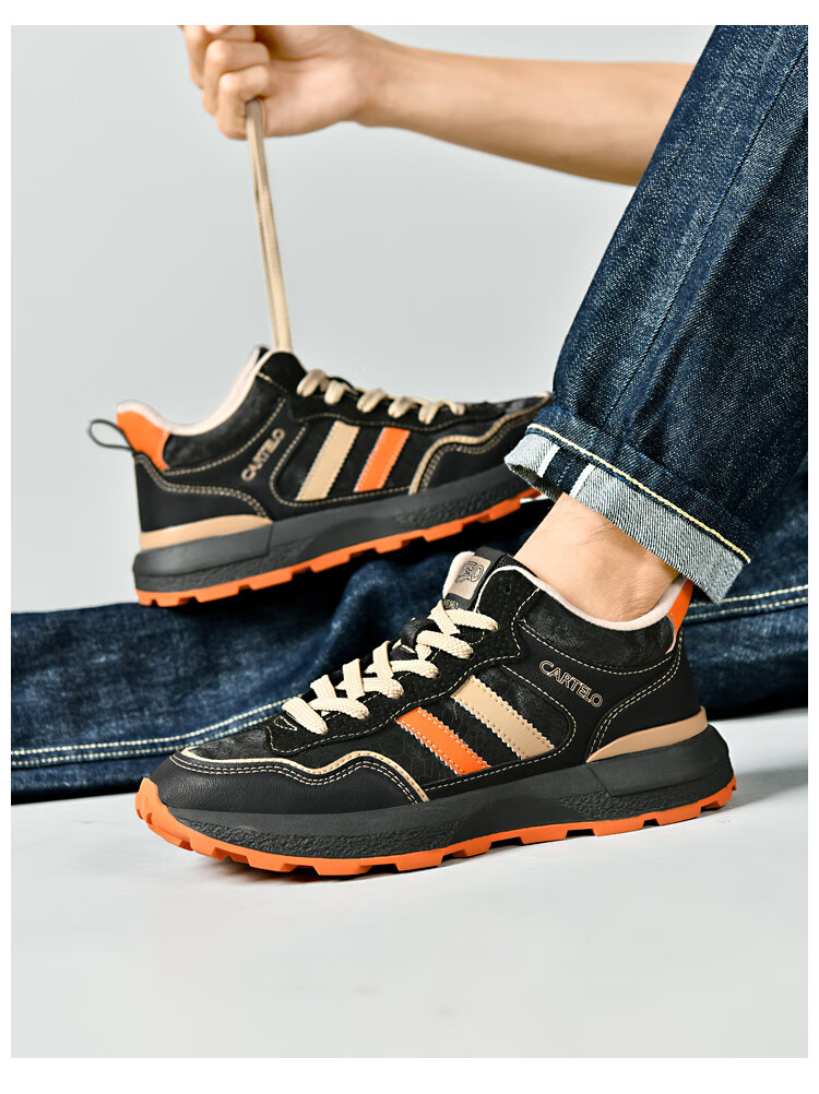 CARTELO Men's Casual Sports Sneakers, Autumn And Winter New Classic Retro Versatile Dirty Shoes, Outdoor Hiking Jogging New Style 2