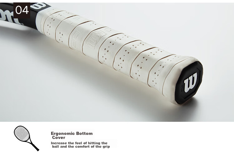 Wilson Federer Control Full Carbon Advanced Tennis Racket with Shock Absorption And Large Face 5