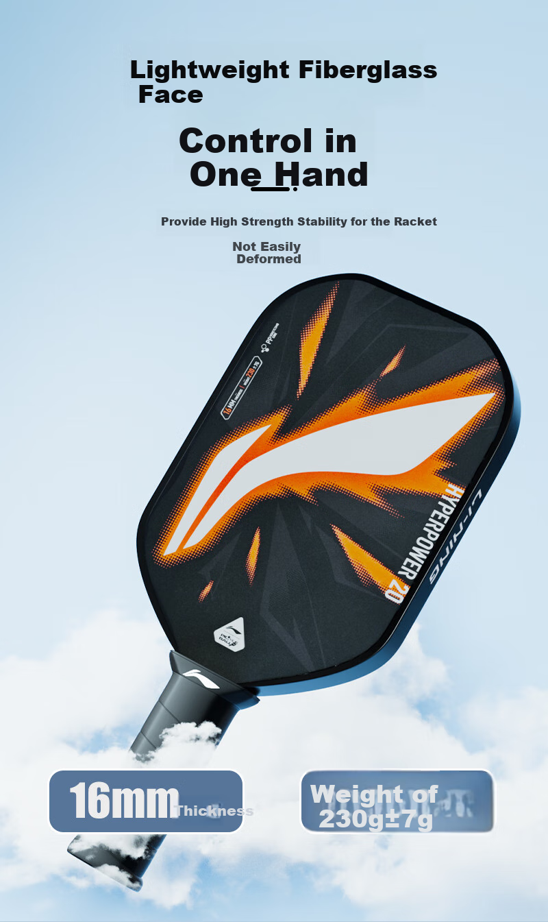 Li-Ning Paddle, Fiberglass Racket for Beginners, Sports Training And Competition, Pickleball, Pearl White 5