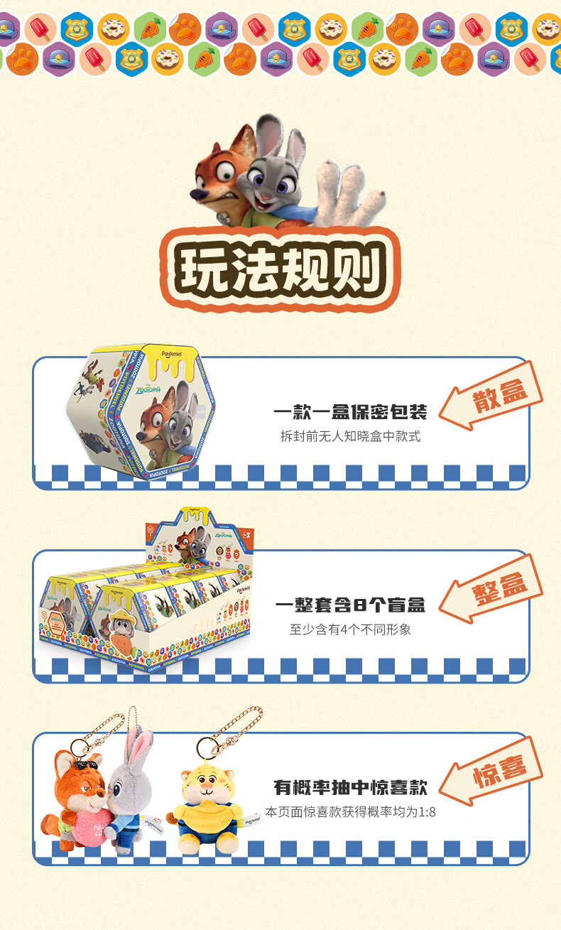 Disney, Zootopia Blind Box Sweet Strike Series Doll Plush Toy Pendant, Gift for Boys And Girls, New Year's And Horse Year Present 15
