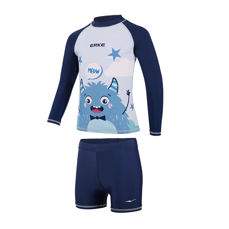 ERKE Children's Swimwear Boys' Two-Piece Swimsuit Set for Older Kids, Toddlers And Young Boys, Hot Spring And Swimming Outfit