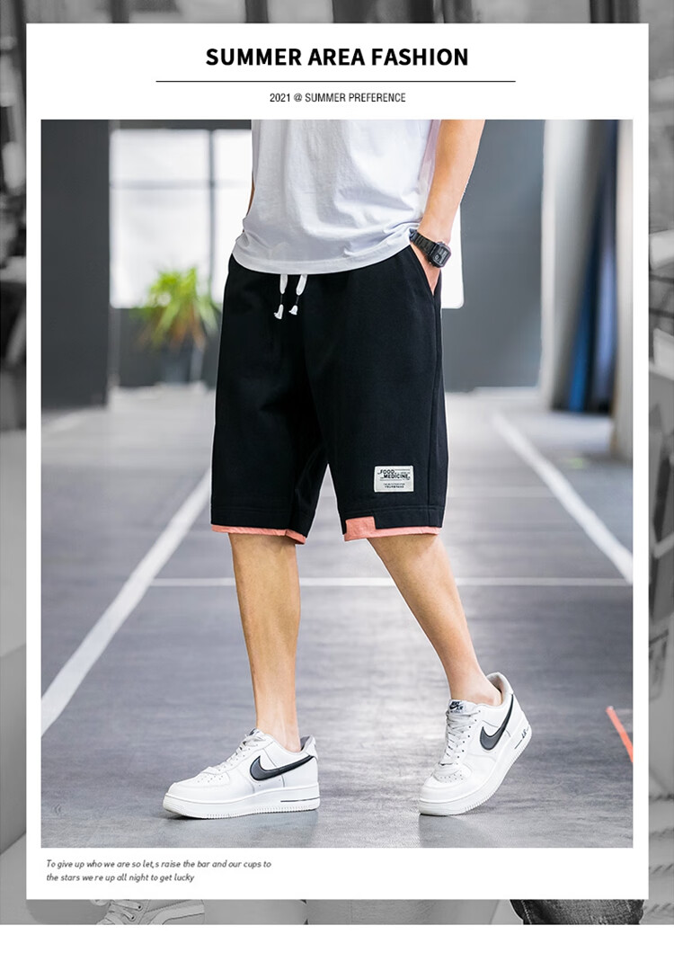 TUCANO Men's Shorts, Summer Pure Cotton, Skin-Friendly, Comfortable, Breathable, Versatile Sports Fashion, Five-Point Pants, Men's Clothing A, Light Gray, 5XL 1